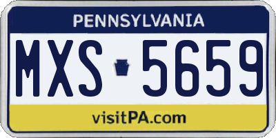 PA license plate MXS5659