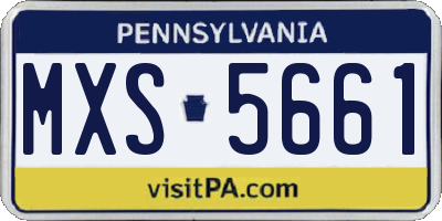 PA license plate MXS5661