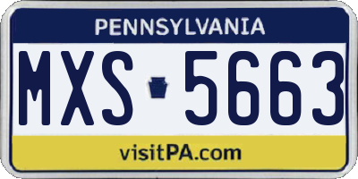 PA license plate MXS5663