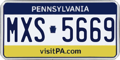 PA license plate MXS5669