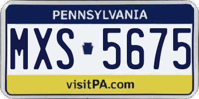 PA license plate MXS5675