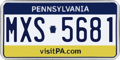 PA license plate MXS5681