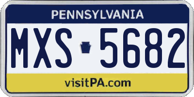 PA license plate MXS5682