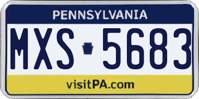 PA license plate MXS5683