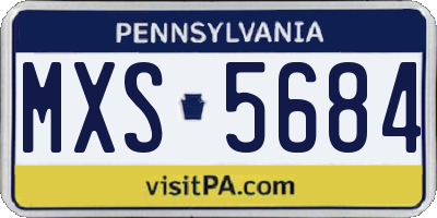 PA license plate MXS5684