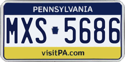 PA license plate MXS5686