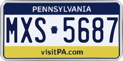 PA license plate MXS5687