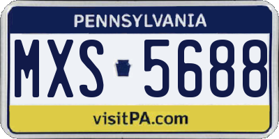 PA license plate MXS5688