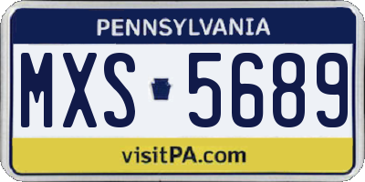 PA license plate MXS5689