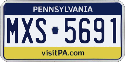 PA license plate MXS5691