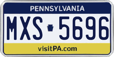 PA license plate MXS5696