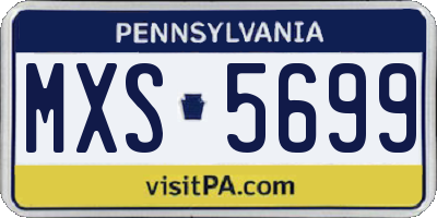 PA license plate MXS5699