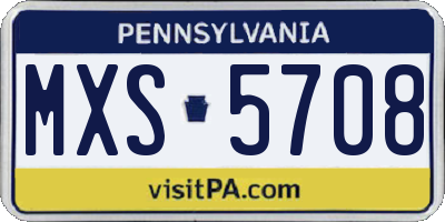 PA license plate MXS5708