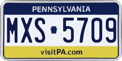 PA license plate MXS5709