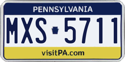 PA license plate MXS5711