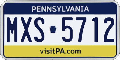 PA license plate MXS5712