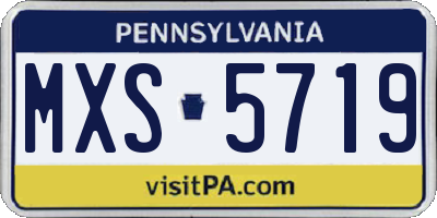 PA license plate MXS5719