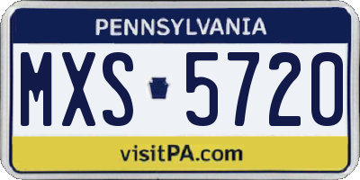PA license plate MXS5720