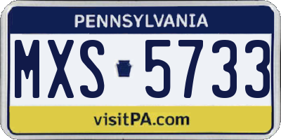 PA license plate MXS5733