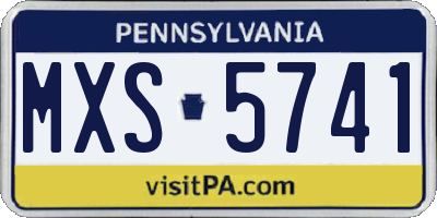 PA license plate MXS5741