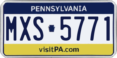 PA license plate MXS5771