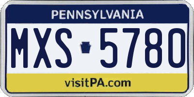 PA license plate MXS5780