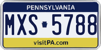 PA license plate MXS5788