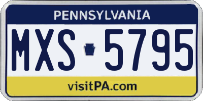 PA license plate MXS5795