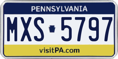 PA license plate MXS5797