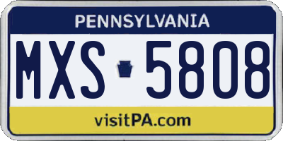 PA license plate MXS5808