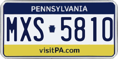 PA license plate MXS5810