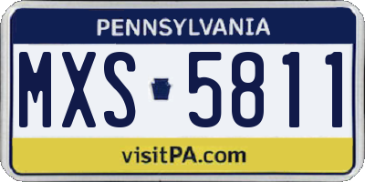 PA license plate MXS5811