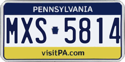 PA license plate MXS5814