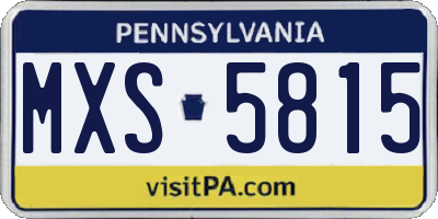 PA license plate MXS5815