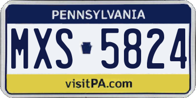 PA license plate MXS5824