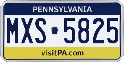 PA license plate MXS5825