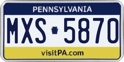 PA license plate MXS5870
