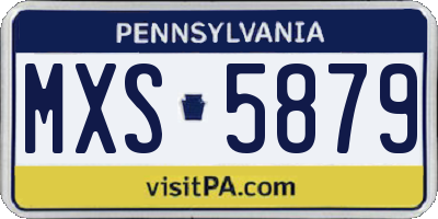 PA license plate MXS5879