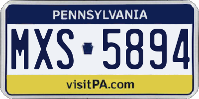 PA license plate MXS5894