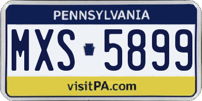 PA license plate MXS5899