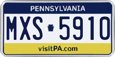 PA license plate MXS5910