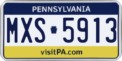 PA license plate MXS5913
