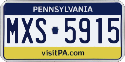 PA license plate MXS5915