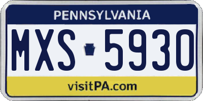 PA license plate MXS5930