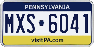 PA license plate MXS6041