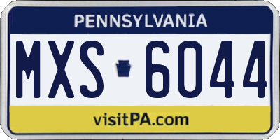 PA license plate MXS6044