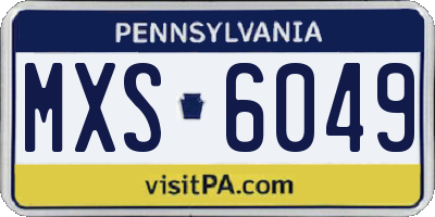 PA license plate MXS6049