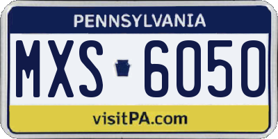 PA license plate MXS6050