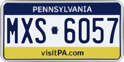 PA license plate MXS6057