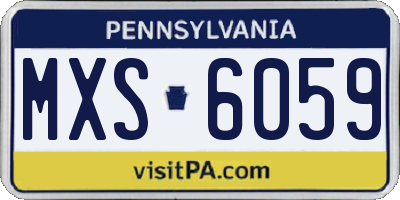 PA license plate MXS6059